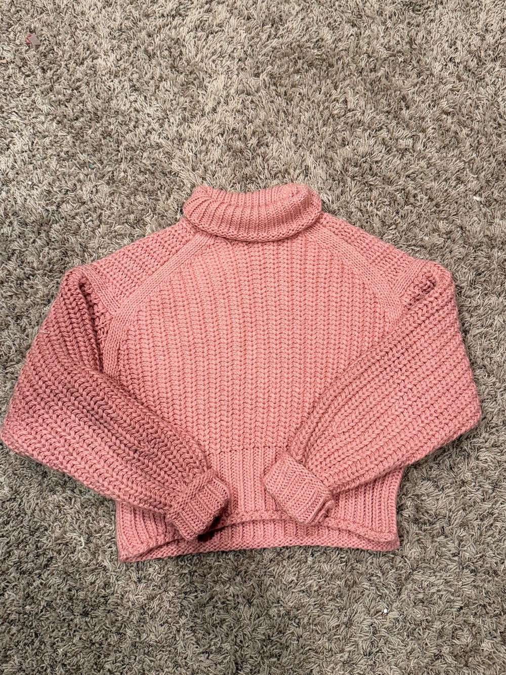 Pink Knitted Cropped Sweater